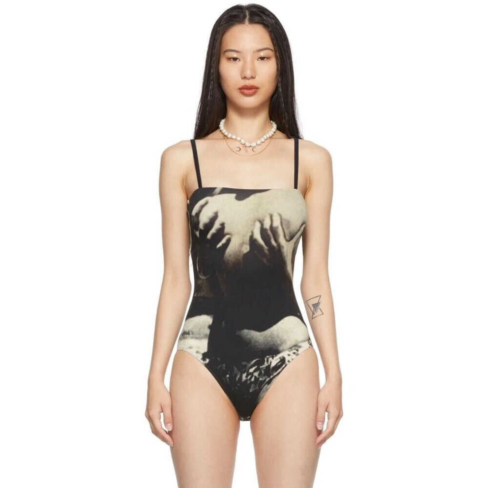 ELLISS Grab My Body Too Bodysuit US S EU 36 Womens Gray Black $190